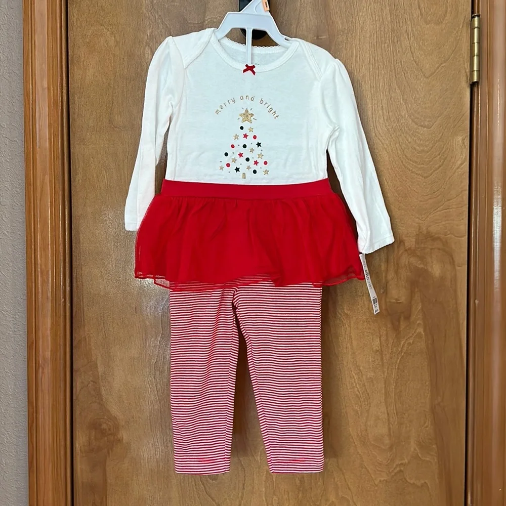Baby Girl’s 2 piece tutu Merry and Bright set